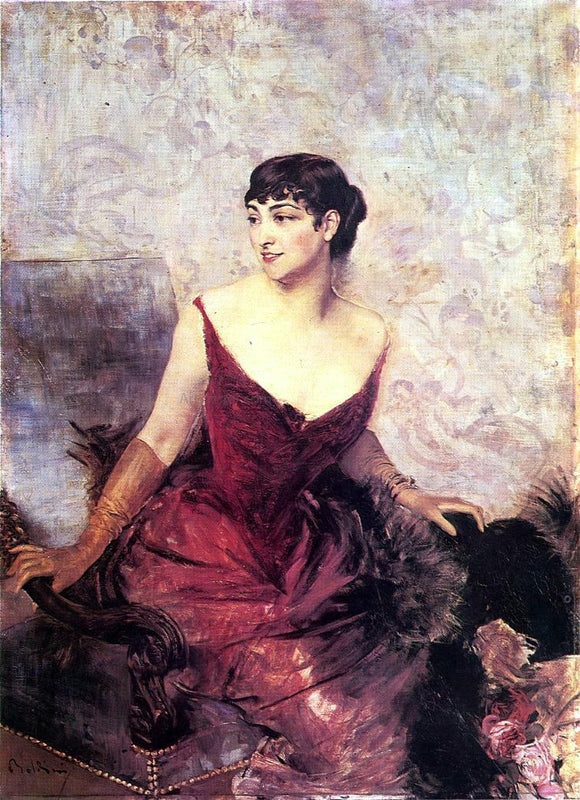  Giovanni Boldini Countess de Rasty Seated in an Armchair - Canvas Art Print