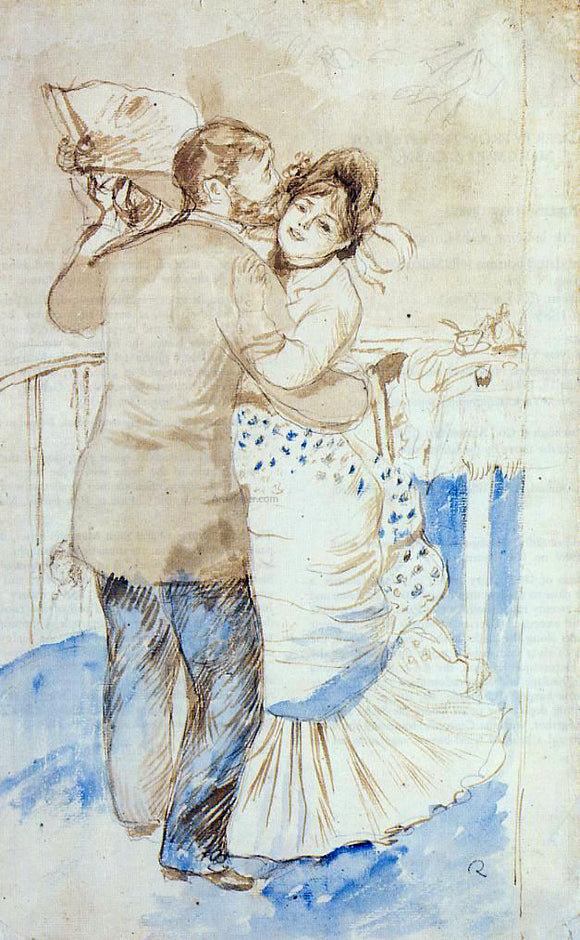  Pierre Auguste Renoir Country Dance (study) - Canvas Art Print