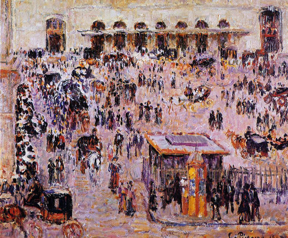  Camille Pissarro Cour du Havre, Gare Saint-Lazare - Canvas Art Print