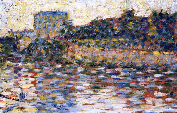  Georges Seurat Courbevoie, Landscape with Turret - Canvas Art Print