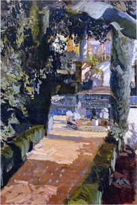  Joaquin Sorolla Y Bastida A Courtyard - Canvas Art Print