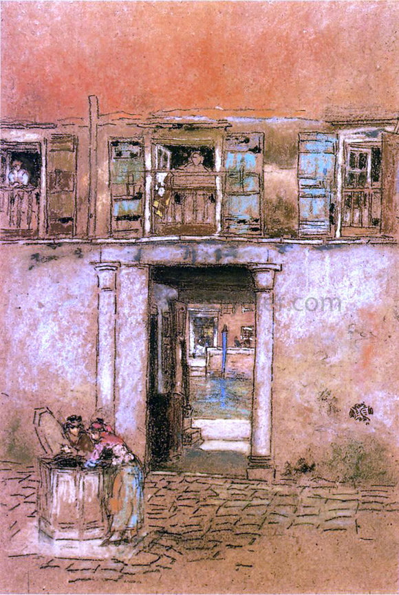  James McNeill Whistler Courtyard and Canal - Canvas Art Print