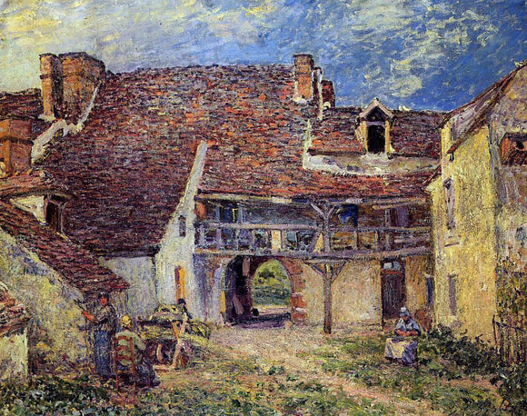  Alfred Sisley Courtyard of a Farm at Saint-Mammes - Canvas Art Print