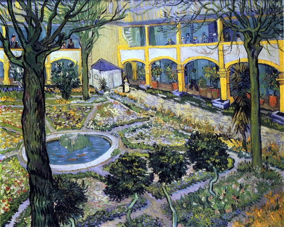  Vincent Van Gogh Courtyard of the Hospital in Arles - Canvas Art Print