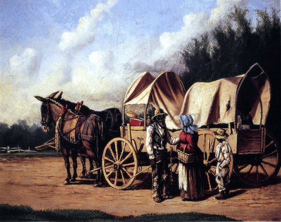 William Aiken Walker Covered Wagon with Negro Family - Canvas Art Print