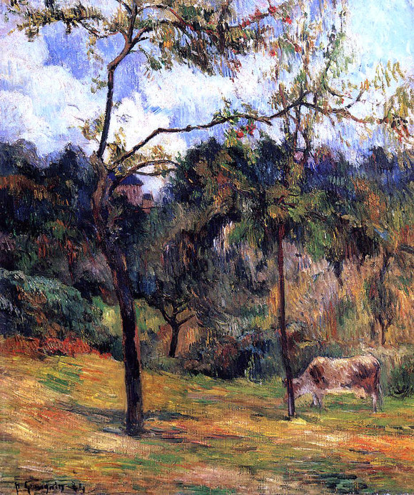  Paul Gauguin Cow in a Meadow, Rouen - Canvas Art Print