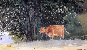  Winslow Homer Cow in Pasture - Canvas Art Print