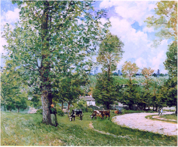  Alfred Sisley Cow Pasture near Louveciennes - Canvas Art Print
