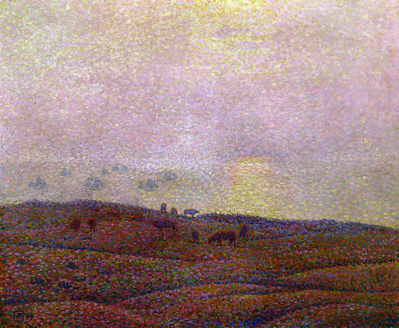  Theo Van Rysselberghe Cows in a Landscape - Canvas Art Print