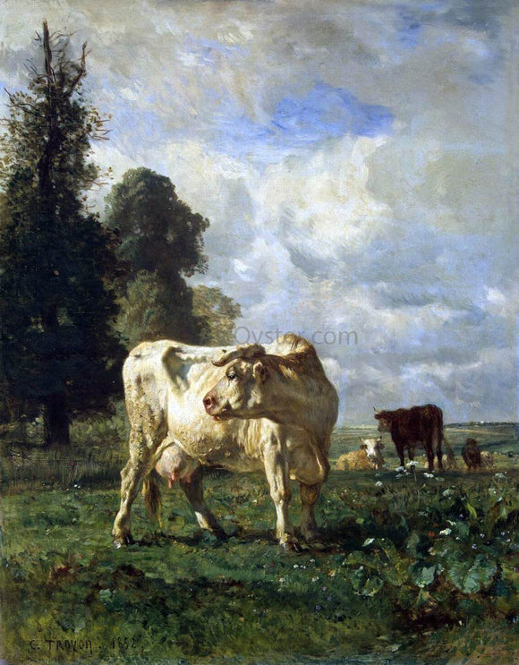  Constant Troyon Cows in the Field - Canvas Art Print