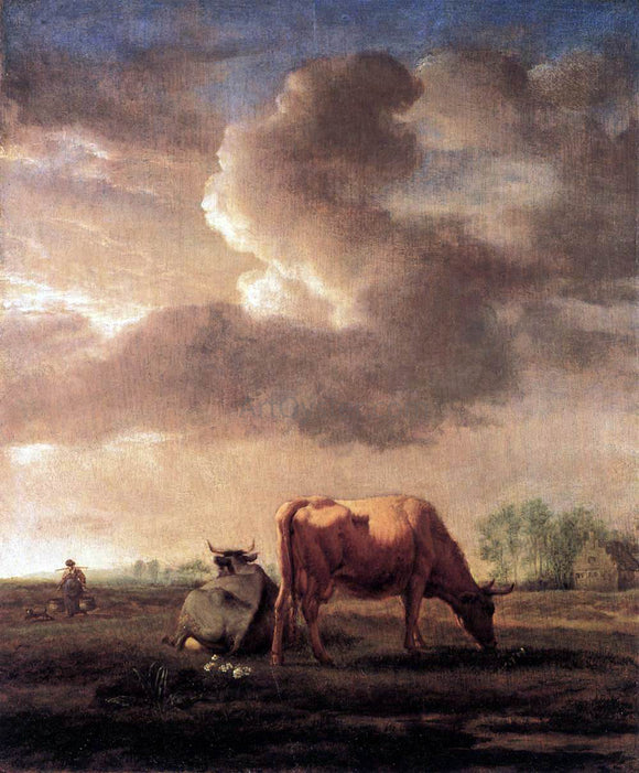  Adriaen Van de Velde Cows on a Meadow - Canvas Art Print