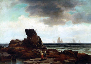  Edward Moran Crabbing by the Shore - Canvas Art Print