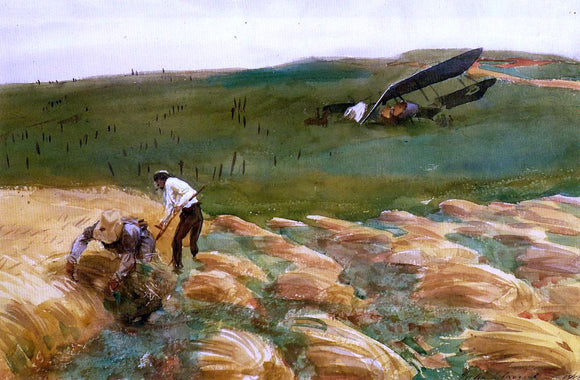  John Singer Sargent Crashed Aeroplane - Canvas Art Print