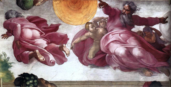  Michelangelo Buonarroti Creation of the Sun, Moon, and Plants - Canvas Art Print