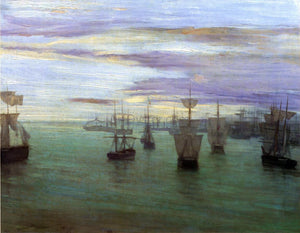  James McNeill Whistler Crepuscule in Flesh Colour and Green: Valparaiso - Canvas Art Print
