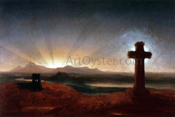  Thomas Cole Cross at Sunset - Canvas Art Print