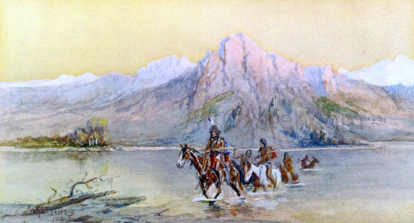  Charles Marion Russell Crossing the Missouri, #1 - Canvas Art Print
