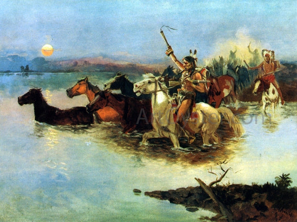  Charles Marion Russell Crossing the Range - Canvas Art Print