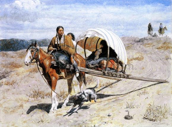  Valentin Walter Bromley Crow Family on the Trail - Canvas Art Print