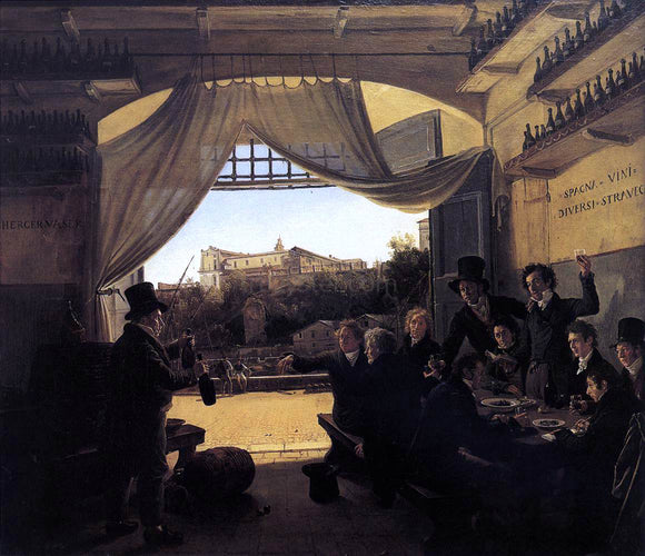  Franz Ludwig Catel Crown Prince Ludwig in the Spanish Wine Tavern in Rome - Canvas Art Print