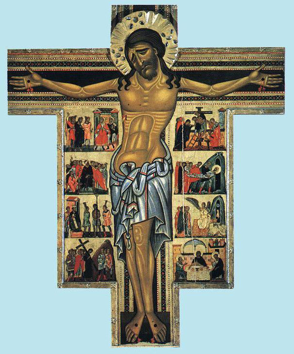  Master Francesco Bardi Crucifix with scenes from Calvary - Canvas Art Print