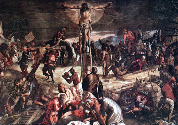  Jacopo Robusti Tintoretto Crucifixion [detail: 1] - Canvas Art Print
