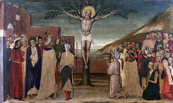  Carlo Braccesco Crucifixion of St Andrew - Canvas Art Print