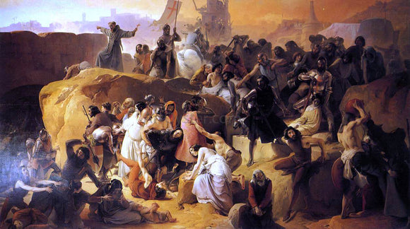 Francesco Hayez Crusaders Thirsting near Jerusalem - Canvas Art Print