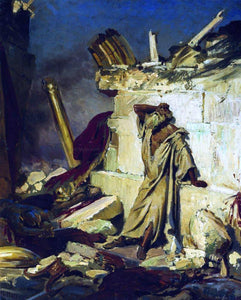  Ilia Efimovich Repin Cry of prophet Jeremiah on the Ruins of Jerusalem (on a Bible subject) - Canvas Art Print