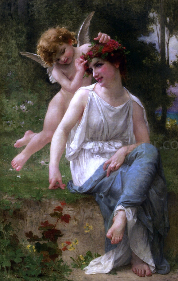  Guillaume Seignac Cupid Adoring a Young Maiden - Canvas Art Print