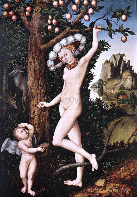  The Elder Lucas Cranach Cupid Complaining to Venus - Canvas Art Print