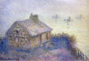  Claude Oscar Monet Customs House at Varengeville in the Fog (also known as Blue Effect) - Canvas Art Print