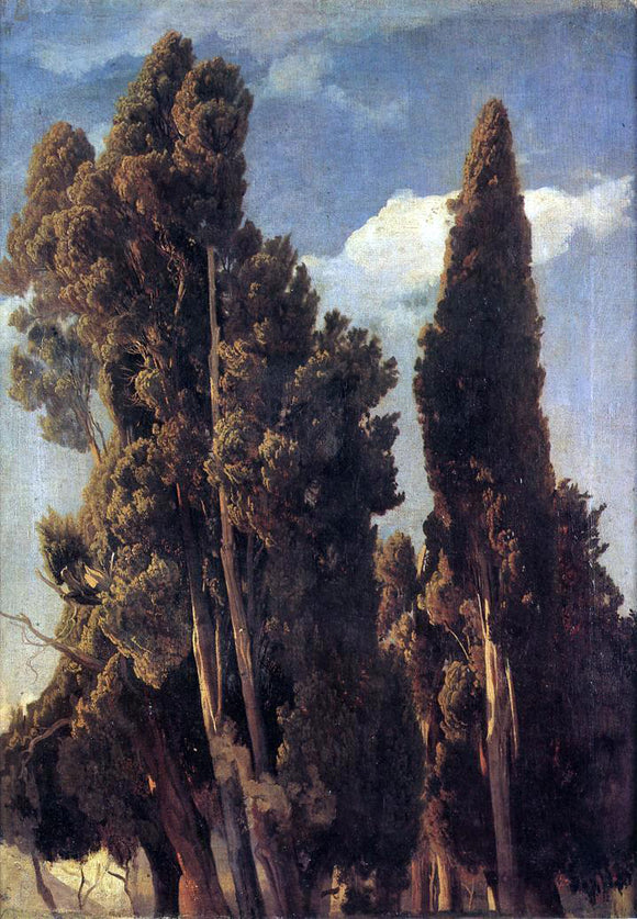  Johann Wilhelm Schirmer Cypresses - Canvas Art Print