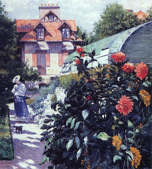  Gustave Caillebotte Dahlias: The Garden at Petit Gennevilliers - Canvas Art Print