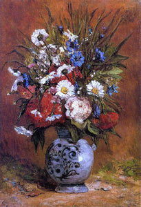  Paul Gauguin Daisies and Peonies in a Blue Vase - Canvas Art Print