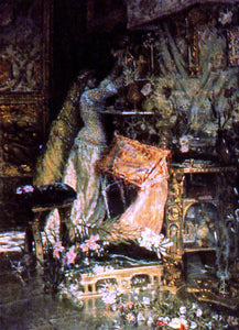  Antonio Munoz Degrain Dama Adornando un Altar - Canvas Art Print