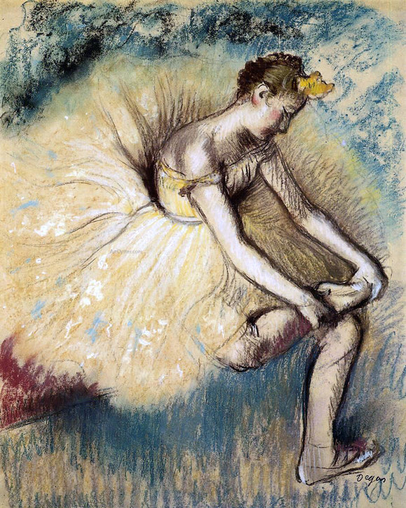  Edgar Degas Dancer Putting on Her Slipper - Canvas Art Print
