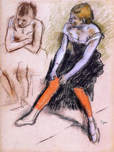  Edgar Degas Dancer with Red Stockings - Canvas Art Print
