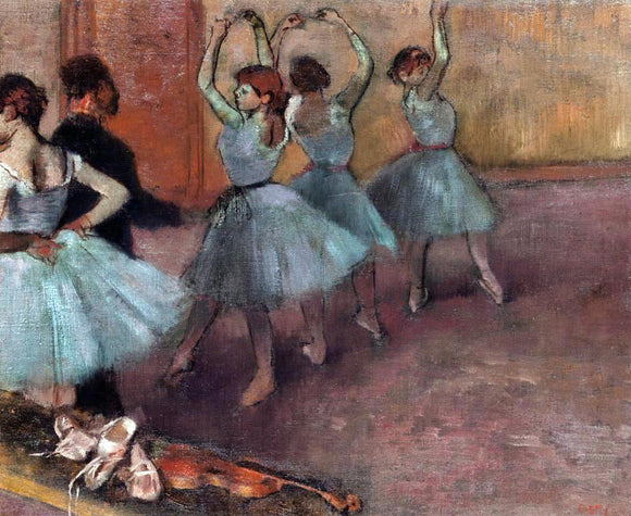  Edgar Degas Dancers in Light Blue (also known as Rehearsing in the Dance Studio) - Canvas Art Print