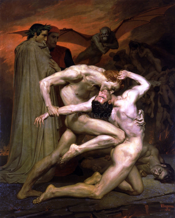  William Adolphe Bouguereau Dante and Virgil in Hell - Canvas Art Print