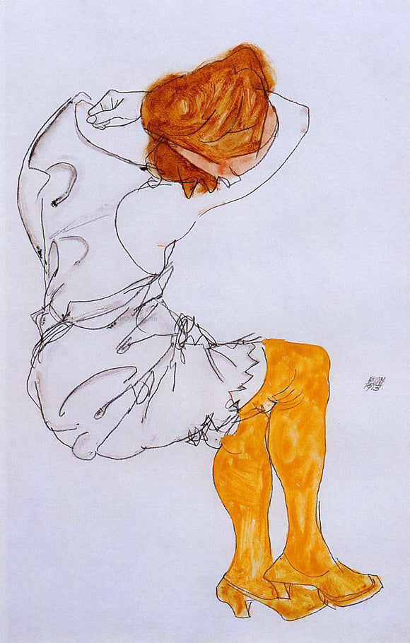  Egon Schiele Das Schlafende Madchen - Canvas Art Print