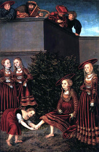  The Elder Lucas Cranach David and Bathsheba - Canvas Art Print