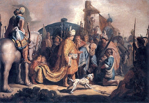  Rembrandt Van Rijn David Presents the Head of Goliath to King Saul - Canvas Art Print