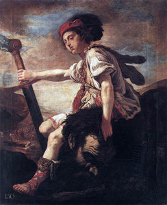  Domenico Feti David with the Head of Goliath - Canvas Art Print