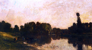  Charles Francois Daubigny Daybreak, the Oise, Ile de Vaux - Canvas Art Print