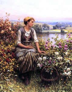  Daniel Ridgway Knight Daydreaming - Canvas Art Print