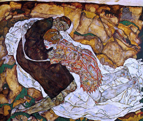  Egon Schiele Death and the Maiden - Canvas Art Print