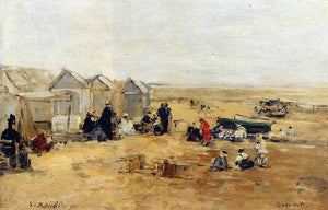  Eugene-Louis Boudin Deauville: Beach Scene - Canvas Art Print