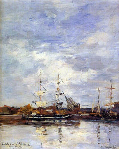  Eugene-Louis Boudin Deauville Harbor - Canvas Art Print