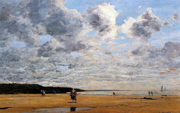  Eugene-Louis Boudin Deauville, Low Tide - Canvas Art Print